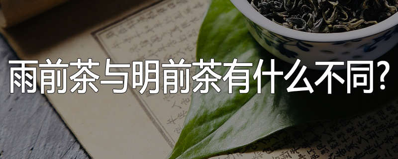 雨前茶与明前茶有什么不同?